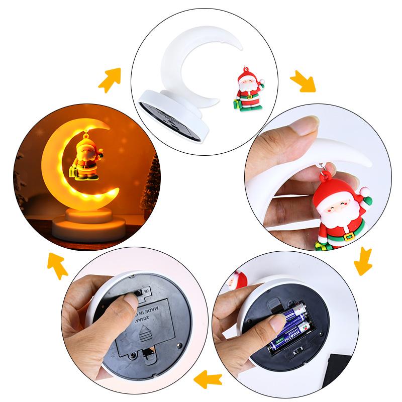 LED vánoční noční osvětlení dekor kreslený Santa Claus vánoční strom ozdoby dárek Navidad domácí dekorace 2025 novoroční dárek