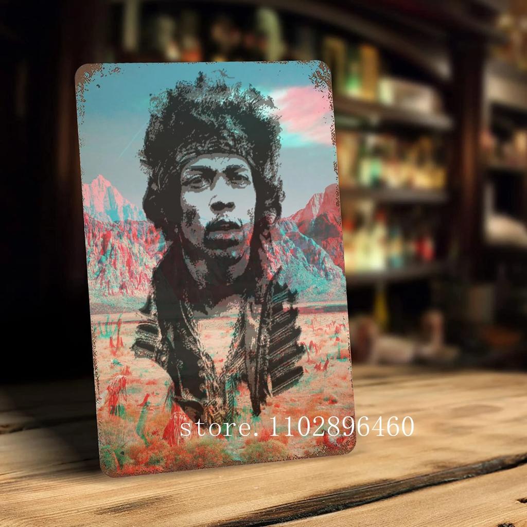 Jimi hendrix Metallschilder & Schilder Wanddeko Vintage Blechschilder Captain Metallposter Deko für Bar Pub Club Wanddekoration