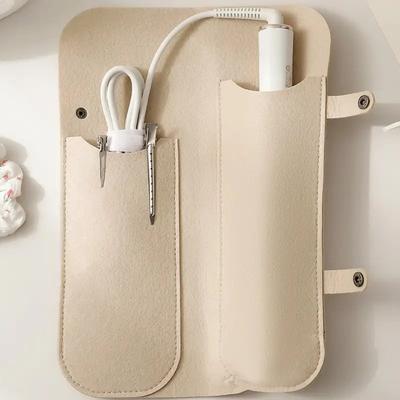 Hairdressing Tool Storage Bag with Double Pocket Design - Heavy-Duty Fabric Organizer with Zipper Closure, Scratch-Resistant