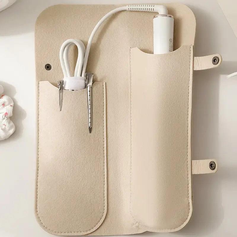 

Hairdressing Tool Storage Bag with Double Pocket Design - Heavy-Duty Fabric Organizer with Zipper Closure, Scratch-Resistant