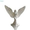 White Angel Wings Figurine with Flowing Gown,Resin Angel Statue for Home Decor,Living Room & Bedroom Ornament