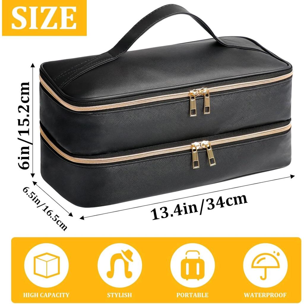 Reisdraagtas voor Shark Flex Style, Dubbellaagse Opbergtas voor Shark SpeedStyle Haardroger Accessoires, Waterdichte PU Leer Organizer Tas
