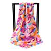 90cm Square Silky Smooth Kerchief Popular Print Headcloth Luxury Silk Scarves Fashion Shawl Bandanna Foulard Women Hijab