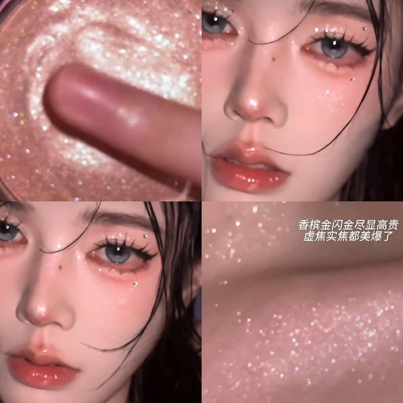 Shimmer Glitter Highlight Cream Facial Brightening Contour Long Lasting Face Makeup