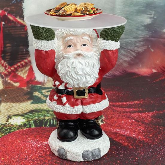 Christmas Santa Claus Tray Cartoon Snowman Cake Stand Candy Snacks Treats Holder with 3 Trays Xmas Holiday Party Decorative Tray