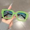 New European and American square-framed striped snake-leg sunglasses, trendy party and fashionable sunglasses