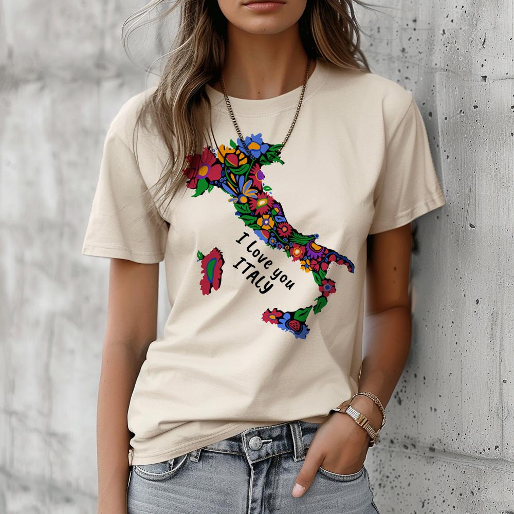 Italy Tshirt Women Y2K Summer T Shirt Girl Funny Clothing