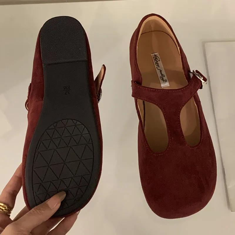 

Осенние женские туфли на плоской подошве, модные, с круглым носком, элегантные туфли Мэри Джейн, мягкие, с плоским каблуком, балетки для улицы, новые туфли 36