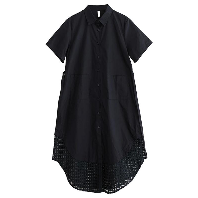 

XITAO Loose Patchwork Mesh Dress ZMY1209 One Size чорний