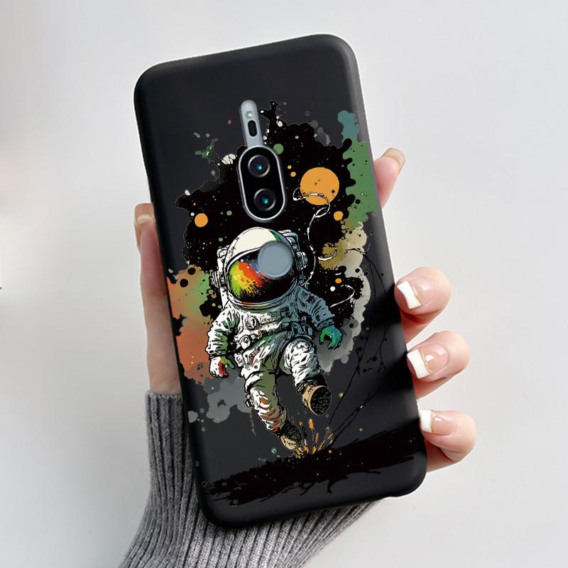 Per Sony Xperia XZ2 Premium SOV38 H8166 H8116 Custodia per Telefono Estetica Moda Gatto Carino Cartone Animato Nero Tocco Morbido Posteriore Cover in Silicone