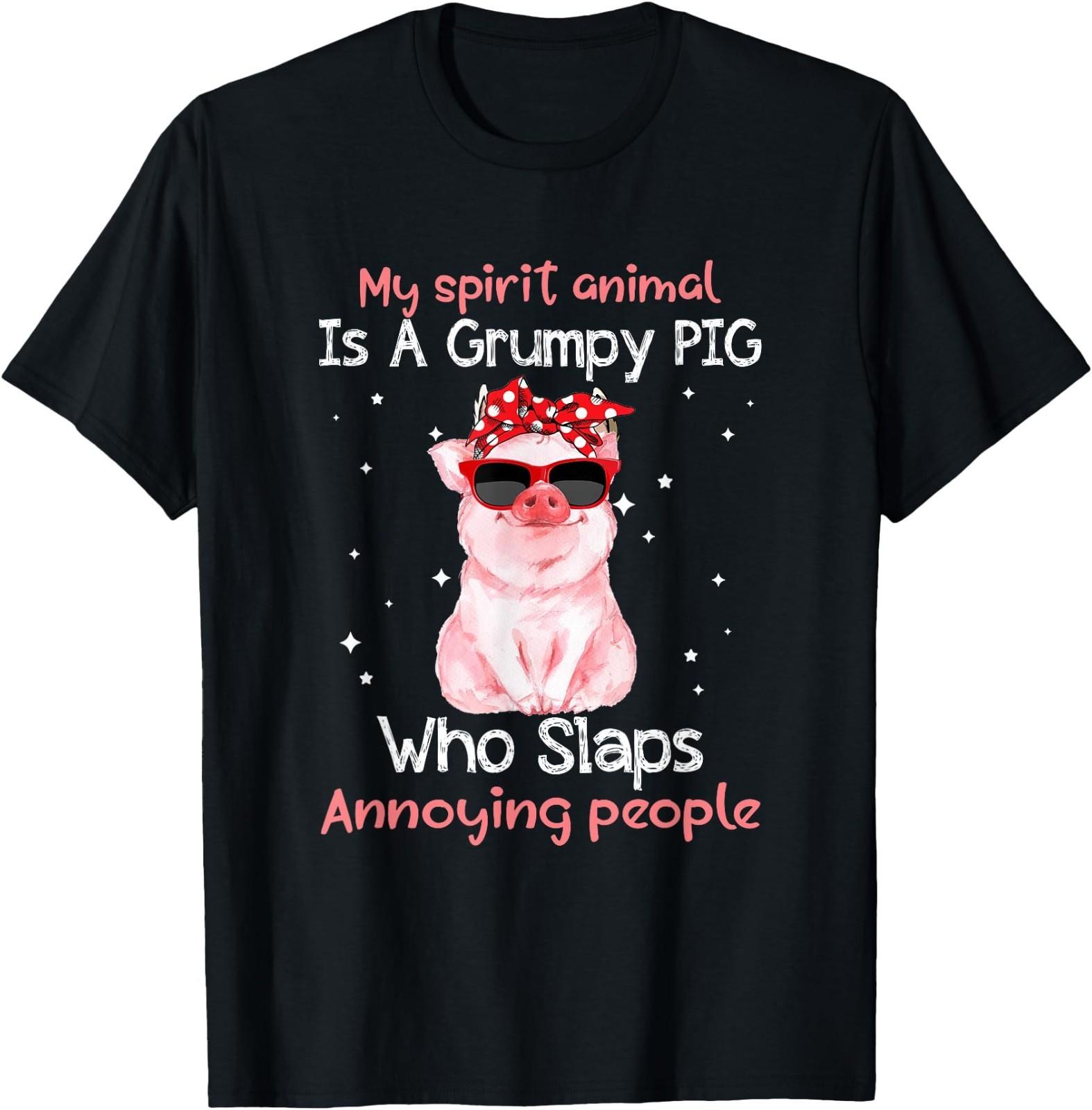 Pig Lover My Spirit Animal is Grumpy Pig Funny T-Shirt S