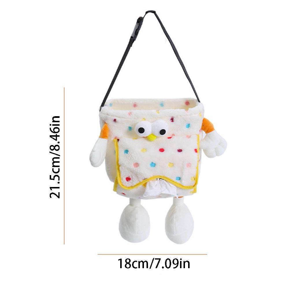2-in-1 Vehicle Trash Bin Plush Auto Seat Back Storage Bag Car Mounted Tissue Box  Women