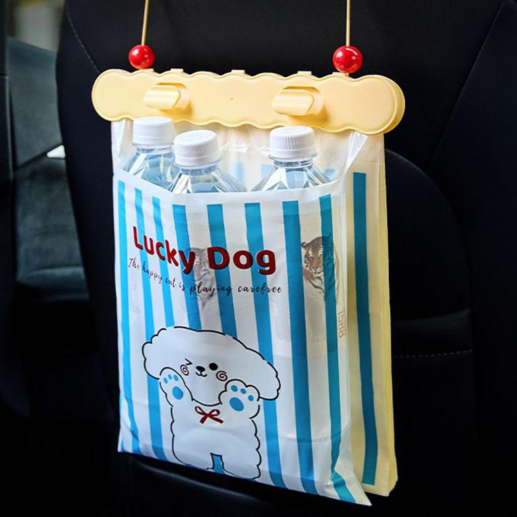 20PCS Dog Design Car Trash Bags, Leak-Proof Back Seat Waste Pouch for SUV RV Interior, Travel Camping Outdoor Auto Garbage Bag