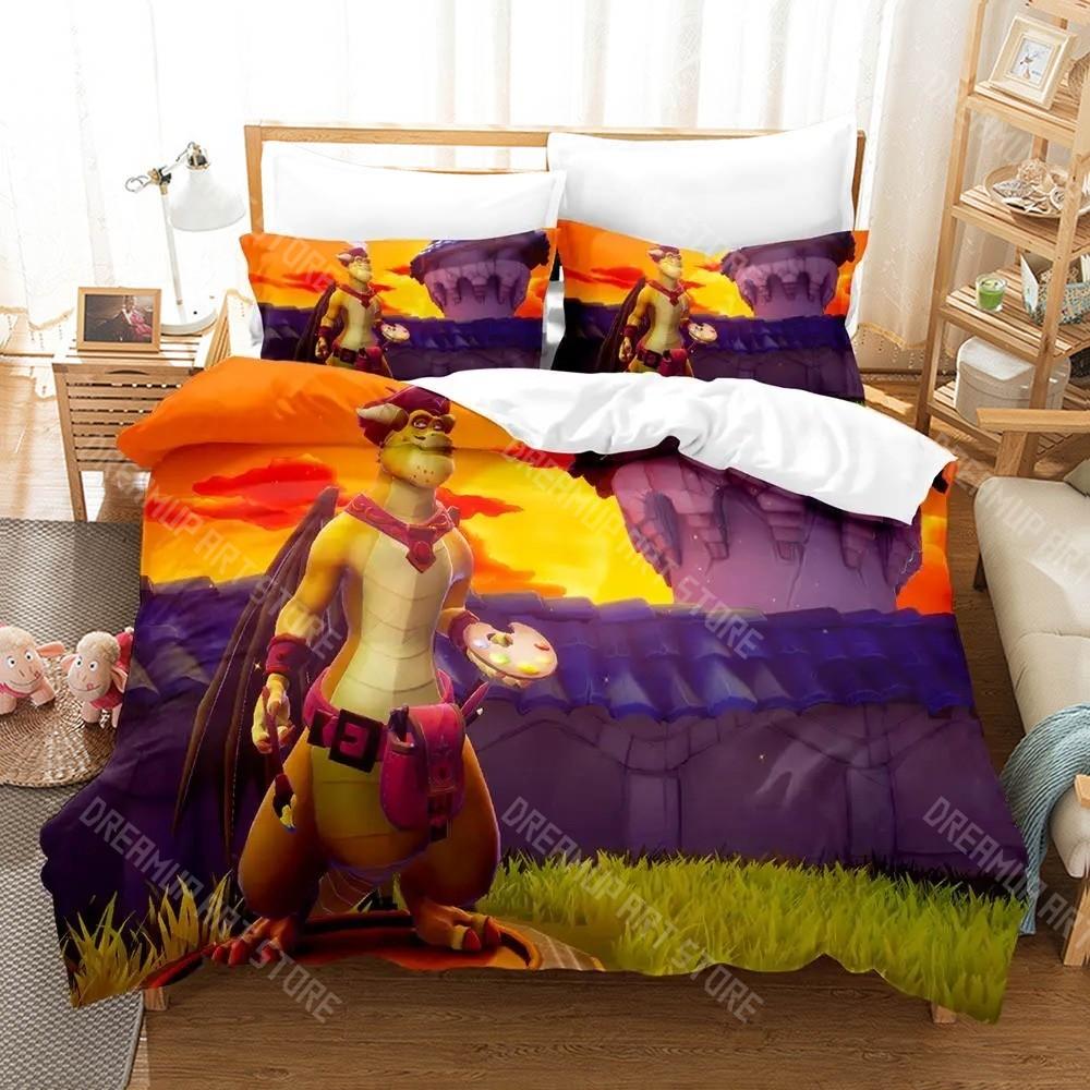 3D Printed Spyro Reignited Trilogy Spyro Dragon Bedding Set for Boys Girls Duvet Cover Twin Queen King Full Single Double Sizes
