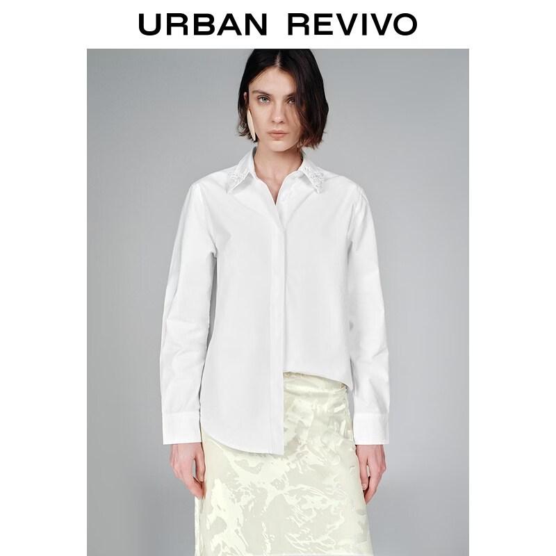 UR 2026 Women s Beaded Collar Cotton Shirt M