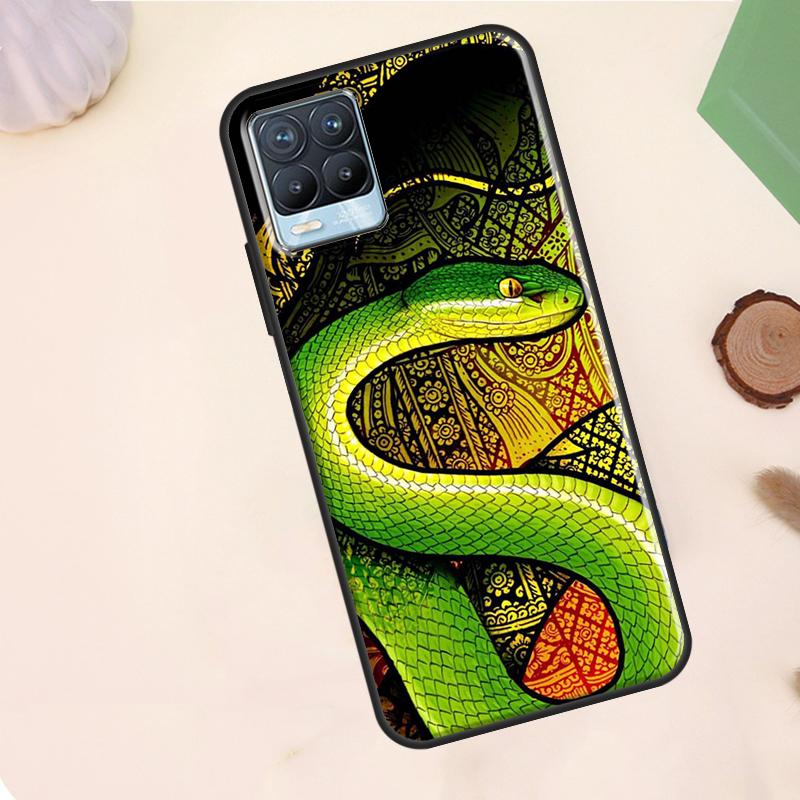 Snake Illustration Art Case For Realme C67 C71 C63 C61 C55 C51 C53 C35 C65 C75 11 12 13 14 Pro Plus GT6 GT7 15 Pro