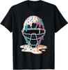 Baseball Catcher Mask Ice Cream Dripping Baseball Fan Boys T-Shirt