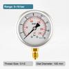 Shock Resistant Stainless Steel Pressure Gauge 0-1000 Bar Dual Scale PSI and Bar 100mm Dial G1/2 Radial Mount for Hydraulic Oil