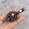 Multi Flash Labradorite & Rainbow Moonstone Pendant, 999 Copper Wire Wrapped Jewelry, Gemstone Jewelry, Handmade Pendant, For Wedding Gift