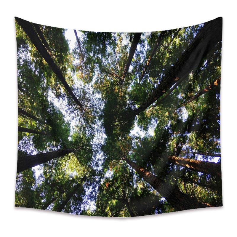 Autumn Yellow Forest Stream Landscape Print Pattern Tapestry Home Living Room Bedroom Wall Decor Background Cloth Tapestry