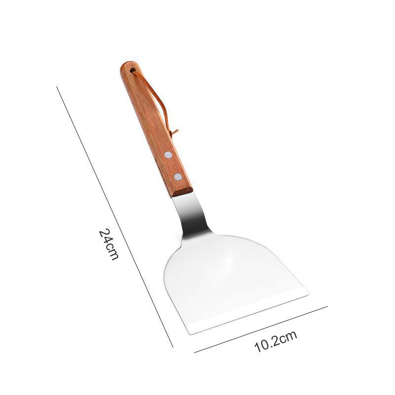 Stainless Steel Wooden Handle Cooking Spatula Steak Egg Pancake Frying Shovel Pizza Shovel Kitchen Accessories