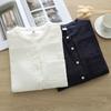 Women's Stand Collar Pure Cotton Shirt - Loose Double Layer Cotton Gauze