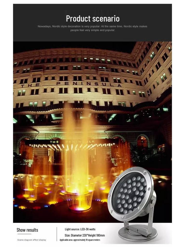LED Underwater Pool & Pond Light: Colorful Waterproof Spotlight for Swimming Pools, Fountains, and Water Features