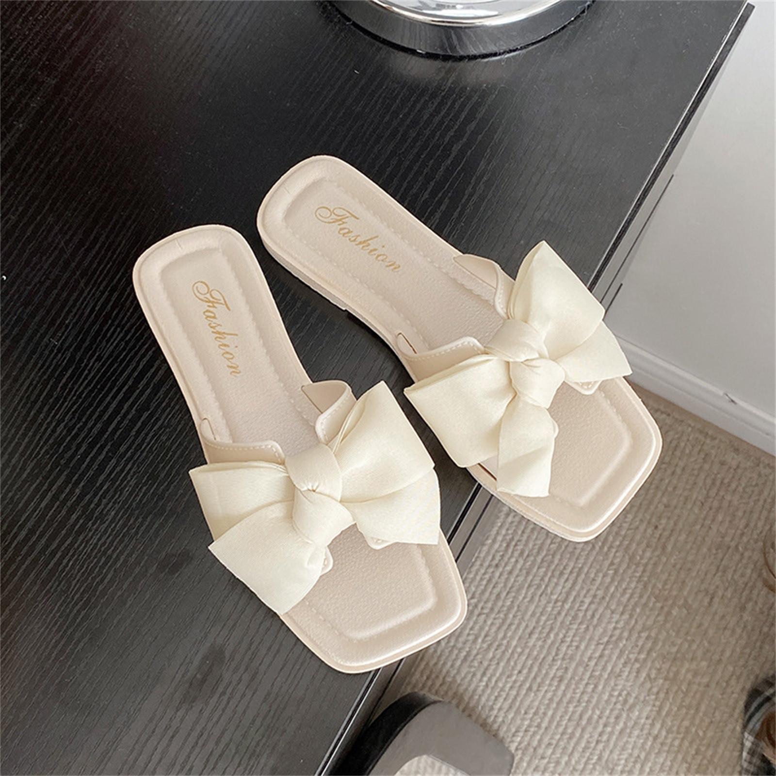 

Summer New Fashion Ladies Non- Mid-Heel Rhinestone Slippers Sandals 40 білий
