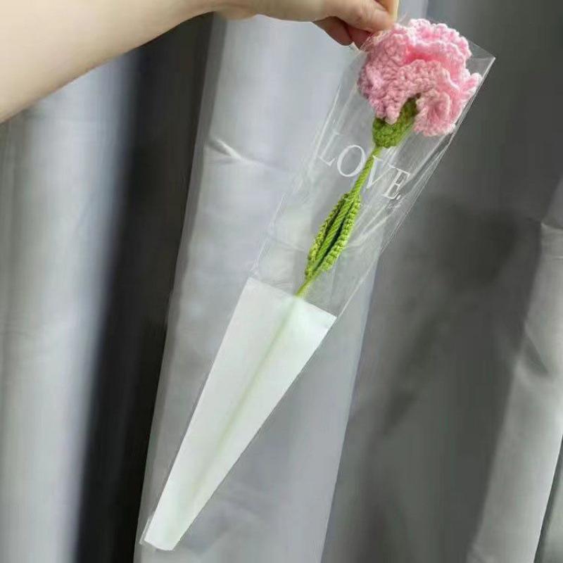 

43см Плетение Букет Гвоздики Ручной Работы Вязаный Крючком Шерстяной Цветок Гвоздики