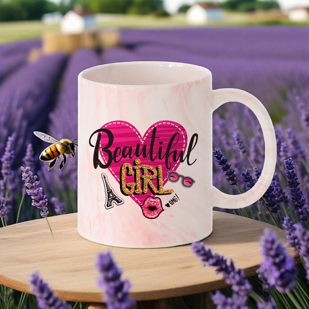 Pink Heart Themed Water Mug Valentine s Day Gift Breakfast Cup Sweet Love Mug Amour Beer Mug for Beautiful Girl School Office 330ml