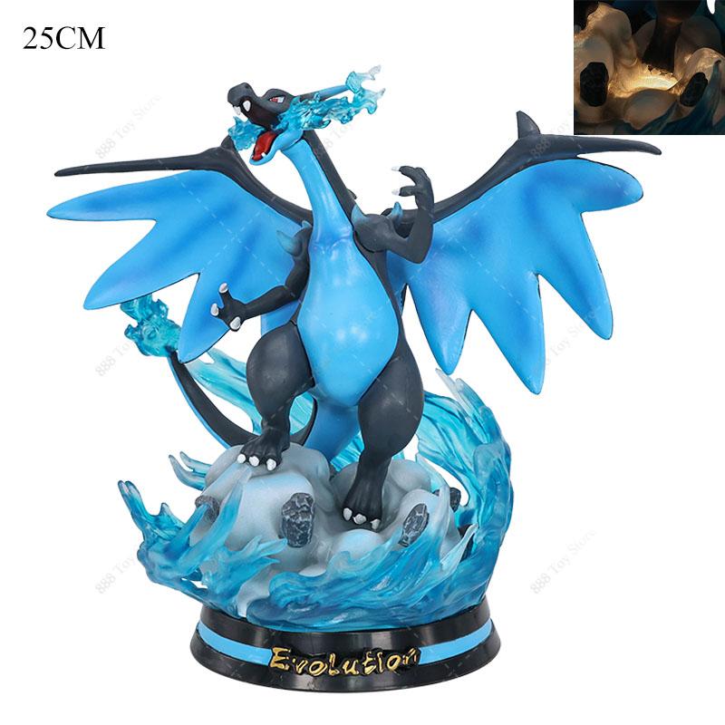 Figure Gk Evolution Of Charizard Greninja Eevee Gengar Mewtwo Mega Charizard X Luminous Action Model Toy Gift Pvc Statue