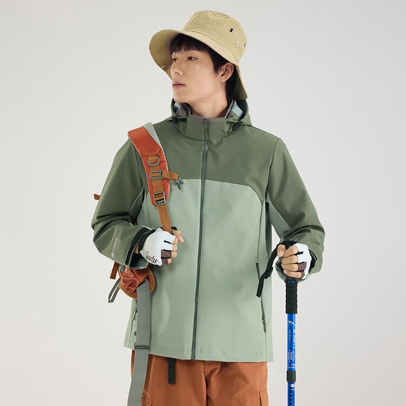 New jacket women's single-layer water-proof men's outdoor windproof jacket hooded spring coat