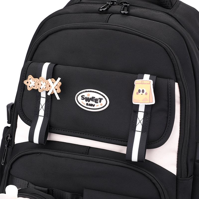 Lightweight High School Girls Schoolbag High Capacity Waterproof Wear-resistant Oxford Primary Junior High School Student Grades 3-9 Teenager Backpack