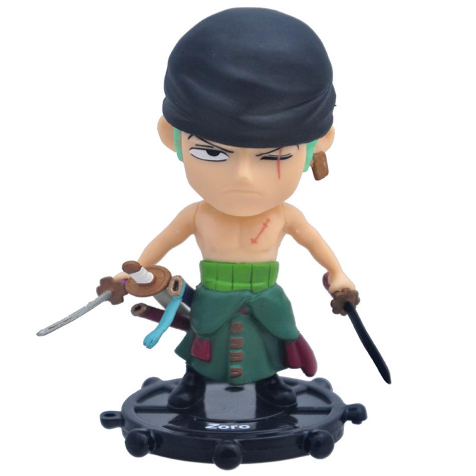 6pcs A B Anime One Piece Q Edition Luffy Ace Choba Handheld Ornament Anime Peripheral Doll Model Desktop Ornament Decoration