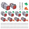 Deutsch DT 2 Pin Connector Kit 2pin Waterproof Automotive Wire Connectors | Gray Waterproof Electrical Wire Connector for Cars,