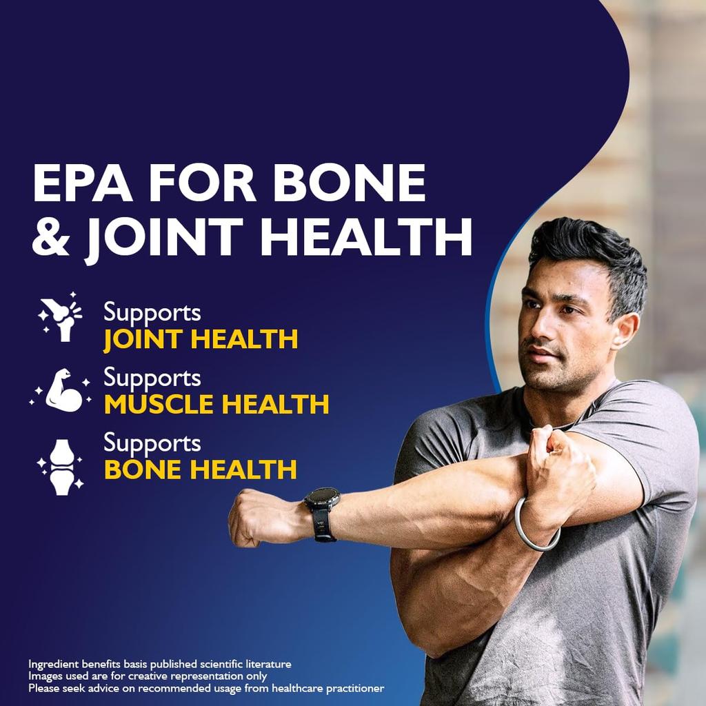 Siens By Dabur Omega-3 Fish Oil Capsules 3000mg | 30 Softgels For Heart, Brain, Skin & Joint Health | EPA DHA From Wild Icelandic Fish