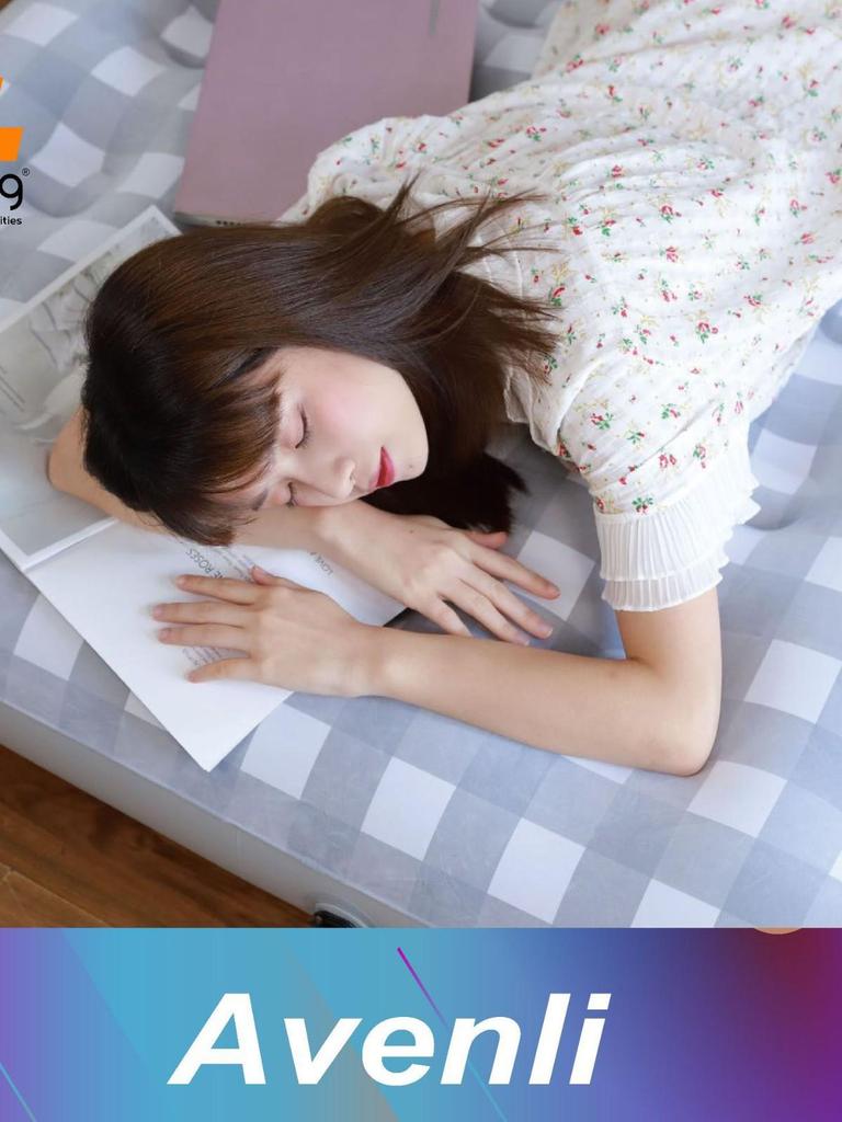 JILONG Double Size Inflatable Air Mattress with Flocked Surface for Home and Outdoor Use