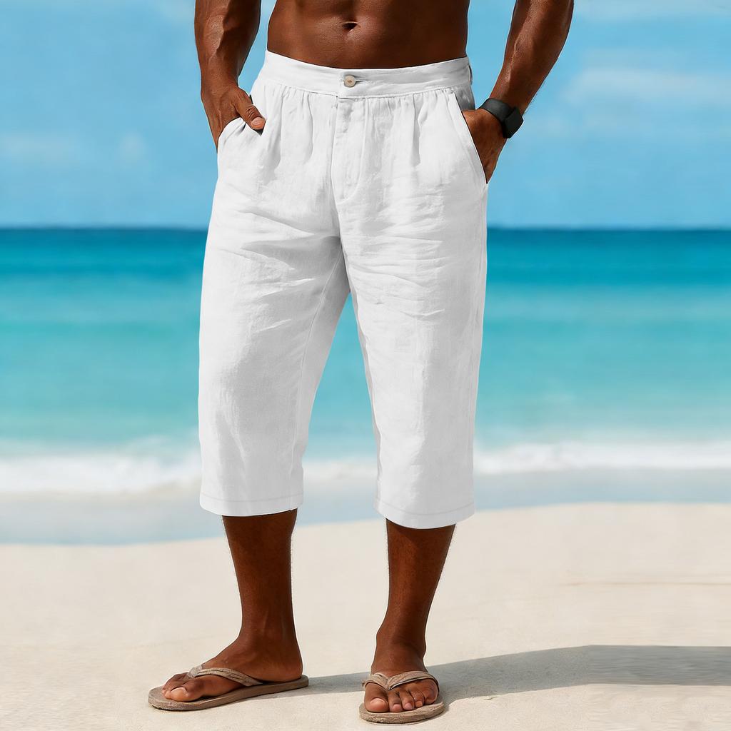 Pantaloni a gamba dritta cropped sportivi e casual da uomo