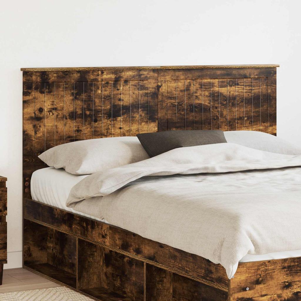 Headboard in Smoked Oak 150 cm Wood Based Material