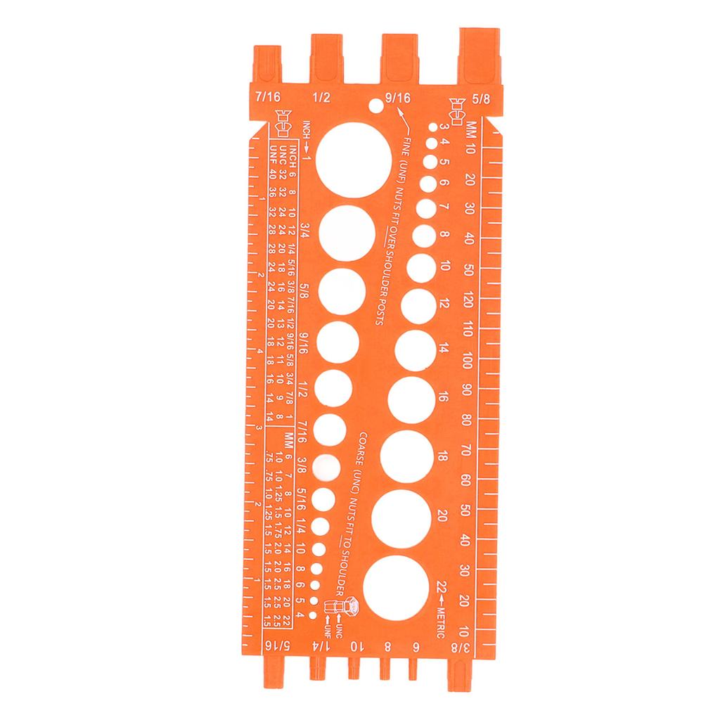 Nut Bolt Screw Gauge Multi Functional Inch Metric Quick Identification Nut Bolt Thread Checker for