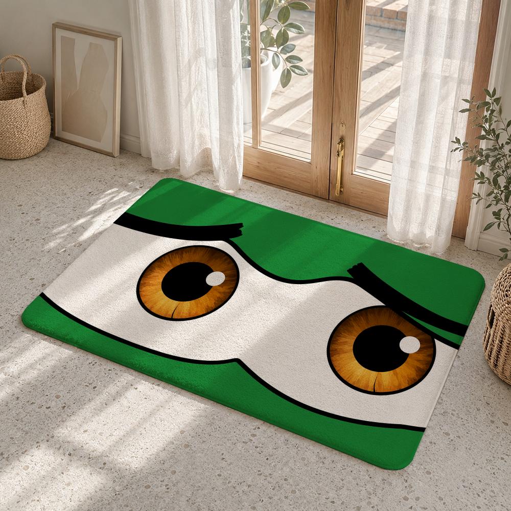 Worried Eyes Floor Mat Flannel Rug Non Slip Absorbent Soft Washable For Entryway Hallway Bathroom Kitchen Decor