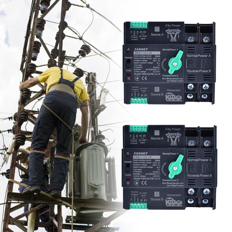 125A Automatic Transfer Switches with 2P/ Design & Flame Retardant Housing Easy to Use for Uninterrupted Power Supply