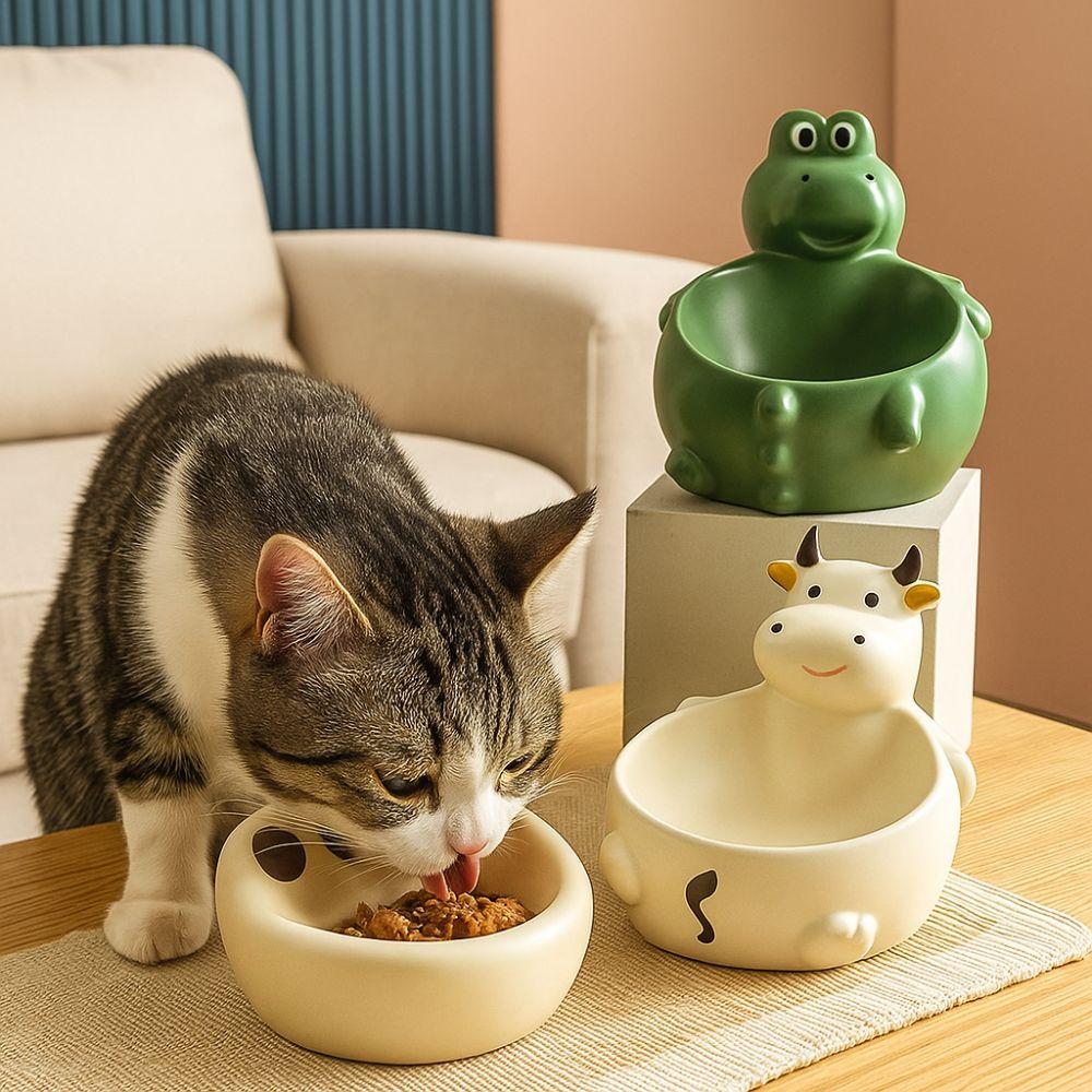 Non-slip Dog Food Bowl Anti Overturning Anti-tipping Bowl Ceramic Cat Bowl  For Cats Dogs