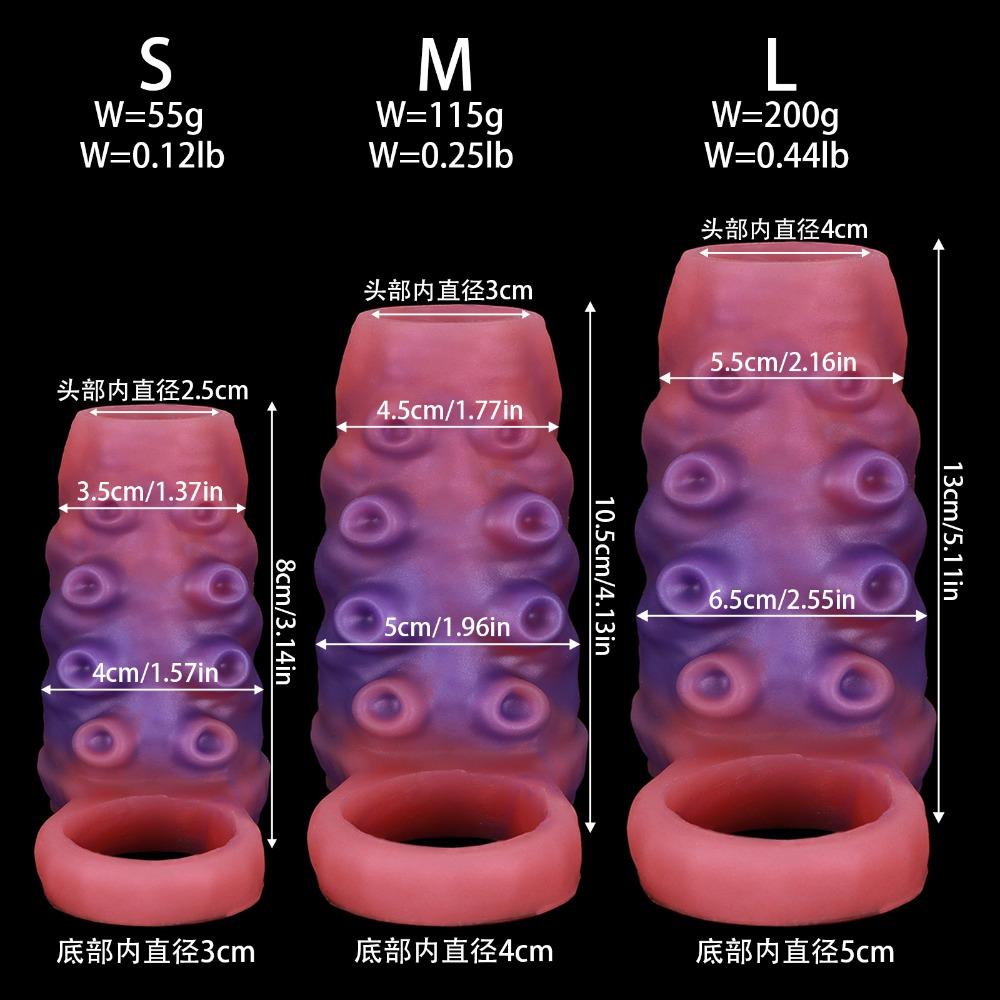 Octopus Shape Hollow Penis Sleeve Soft Silicone Wearable Penis Extender for Men