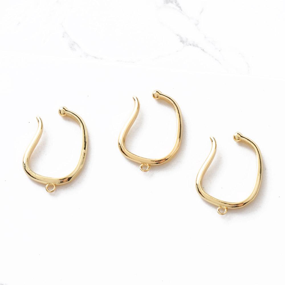 4PCS 14k Gold Plated Painless Ear Clip Ring Clip On Earrings Diy Making Supplies Jewelry Findings Components Accessories