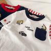 Boys' Short Sleeve Cartoon Stripe T-shirt - 2026 Summer Cool Patchwork Design