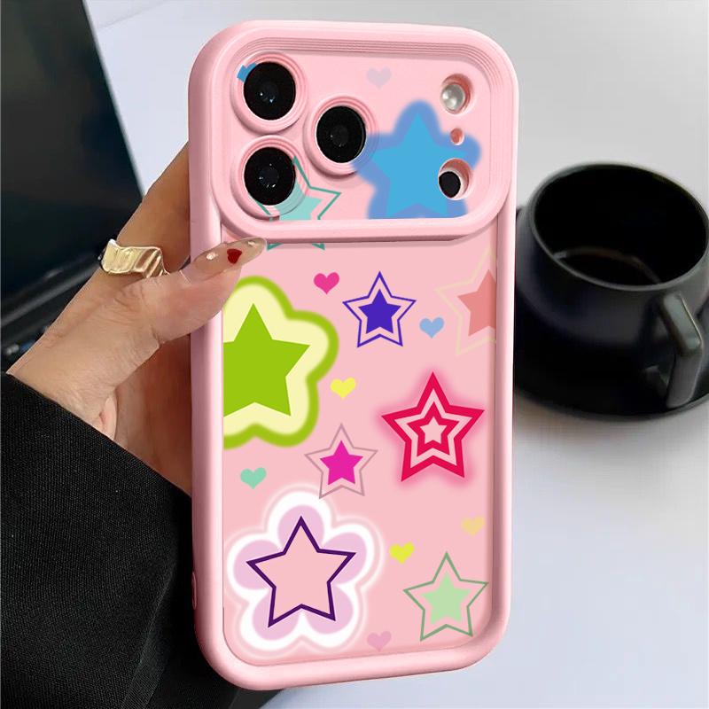 Shockproof Phone Case For iPhone 17 Pro Max Blended Colorful Stars Pattern Silicone Cover For iPhone 16 Pro Max Cover iPhone 15 14 13 12 11 16E