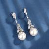 Jewelry Copper Bottom Gold-Plated Inlaid Pearl Temperament Leaf Set Female 16-14Mm