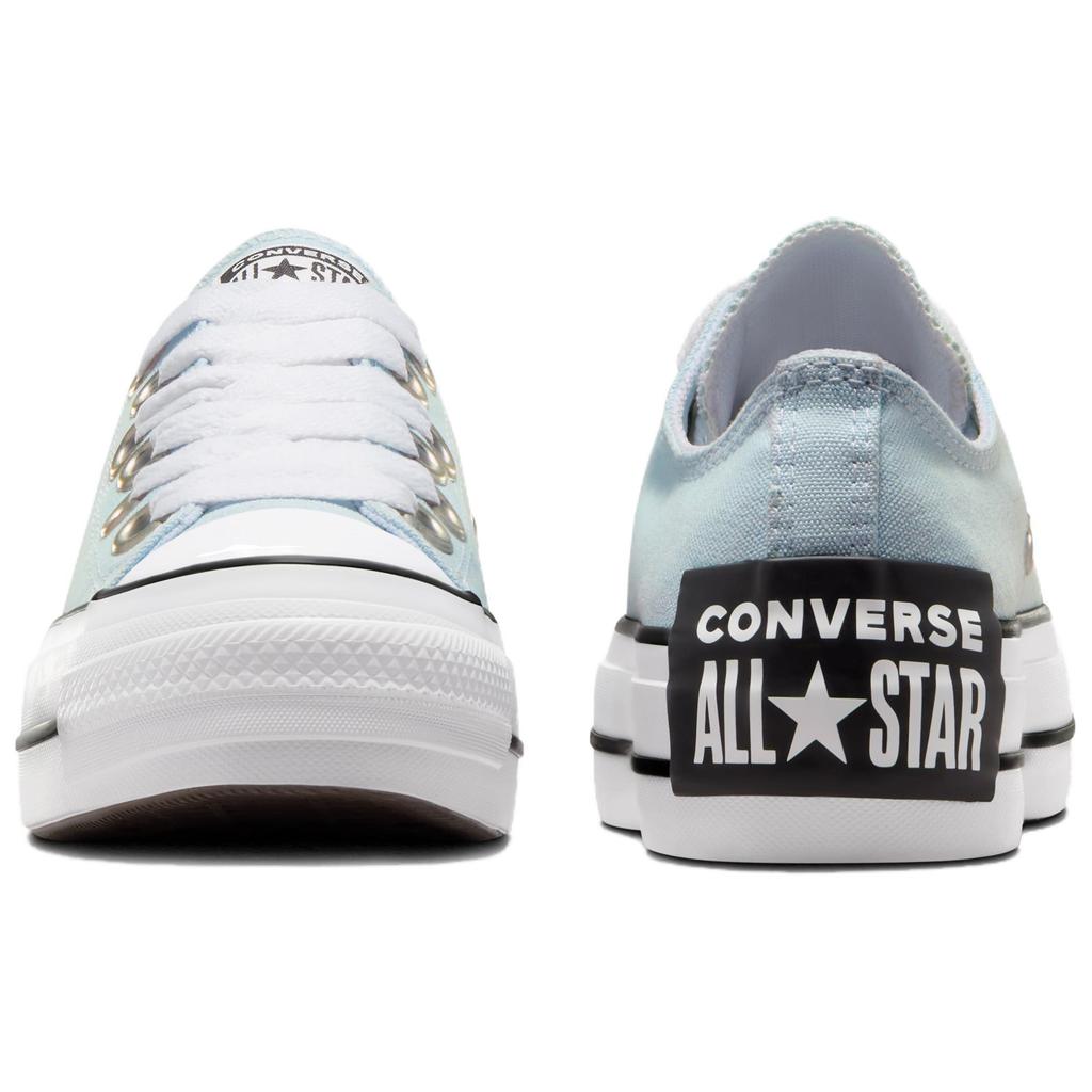 Converse Chuck Taylor All Star classic durable elevated low-top canvas shoes for women in cyan
