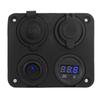 12V 4 Gang LED Toggle   Panel Cigarette Lighter Voltmeter Dual USB 4.2A for Car Boat Red
